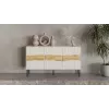 Cómoda Cama Meble INSERTO 3D 143,5×40×80 cm — acabado cashmere con LED