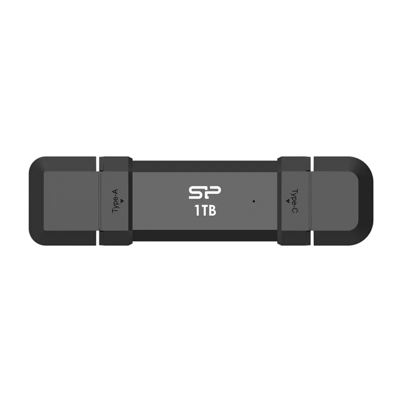 Memoria USB Silicon Power DS72 1 TB, USB 3.2 Gen 2 Type-A / Type-C, carcasa de aluminio y goma, negro