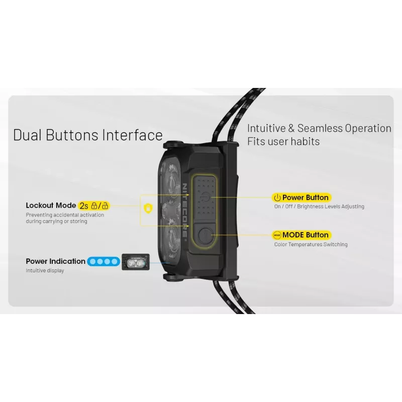 Linterna frontal Nitecore NU25 MCT UL recargable ligera 400 lm temperatura multicolor