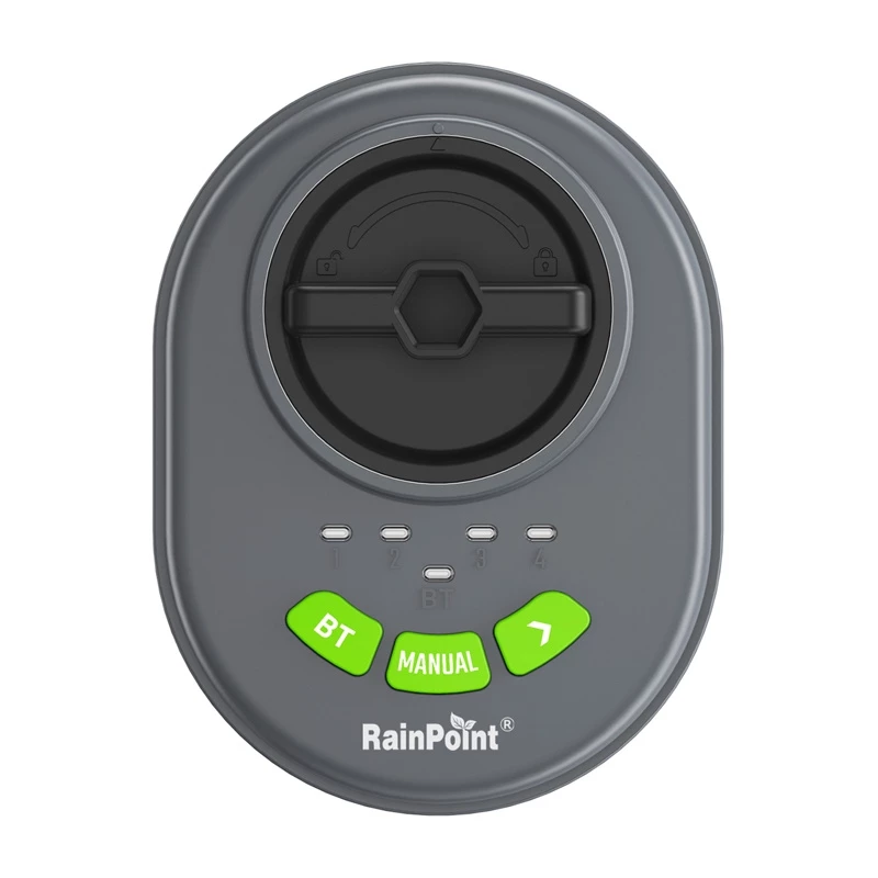 Control de riego RainPoint HIC406B — control por app Bluetooth de 4 zonas
