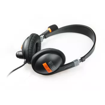 Auriculares con micrófono NATEC Drone con cable, diadema, llamadas/música, negro, naranja
