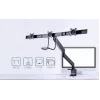 Soporte de escritorio para monitor GEMBIRD MA-DA3-03, 3 brazos, resorte de gas, VESA 75–100x100, soporta 3 pantallas de hasta 27 inch , máx. 18 kg, negro