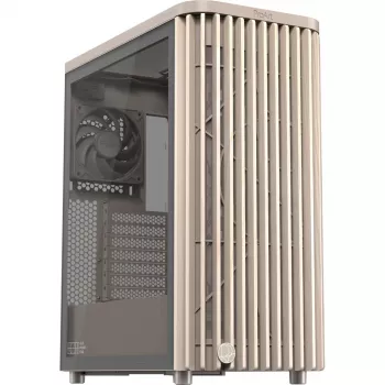 Caja de PC ASUS PROART PA401 WOOD TG PWM BEIGE — ATX, 503×225×412 mm, 2×3,5