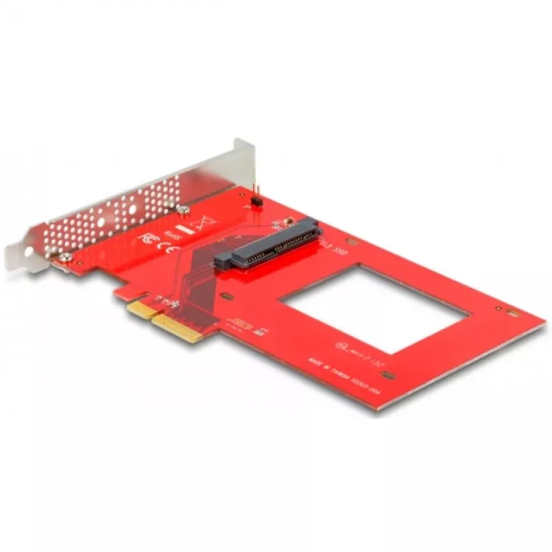 Tarjeta DeLOCK PCI Express x4 a 1 U.3 interno rojo plata