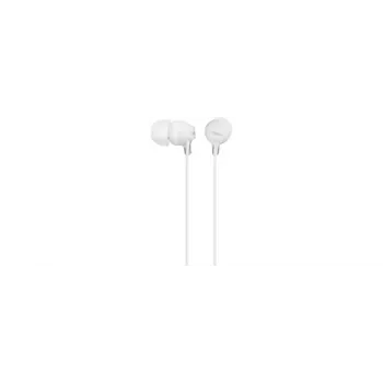 Sony MDR-EX15LP, con cable, 8 - 22000 Hz, música, 3 g, auriculares, blanco