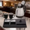 Adler AD 1354 hervidor de agua de hotel acero inoxidable 1,2 L + bandeja con tazas negro, acero