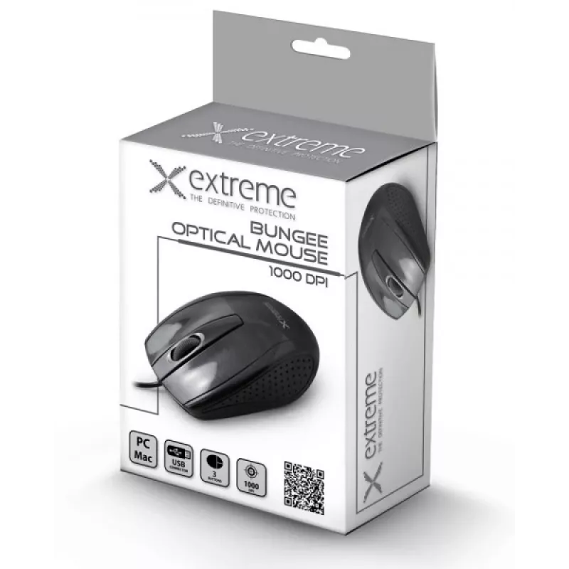 Ratón Extreme XM110K USB Type-A Óptico 1000 DPI Diestros