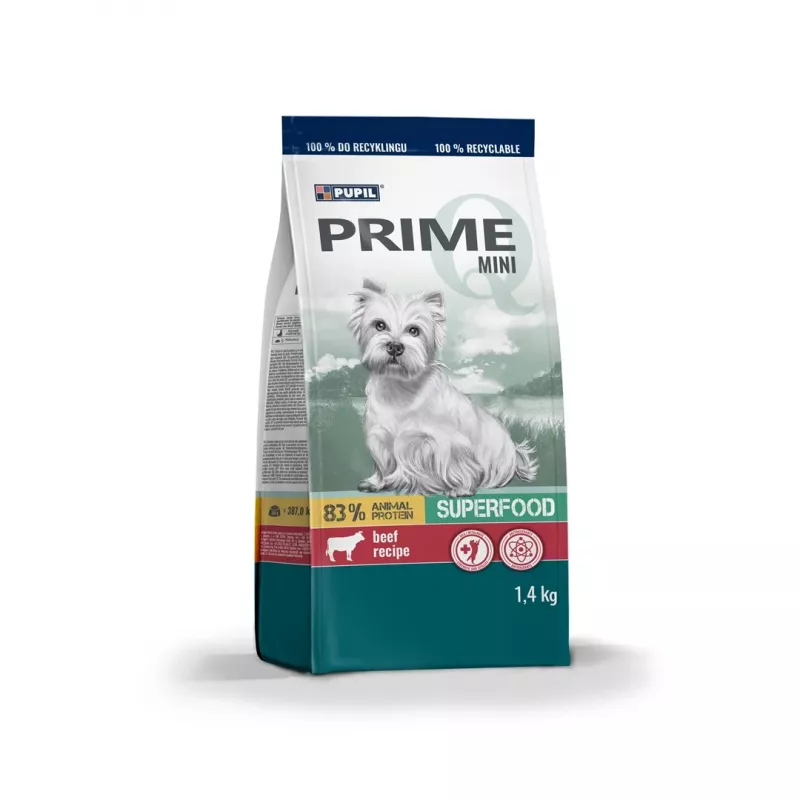 PUPIL Prime Mini rico en ternera con hígado – Pienso seco para perros – 1,4 kg