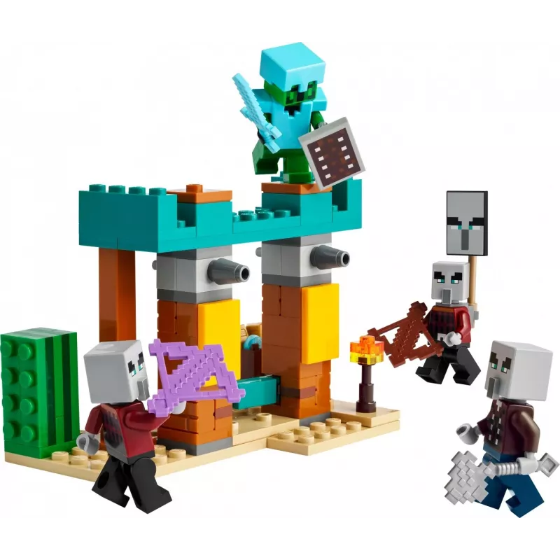 Set de construcción LEGO La patrulla del desierto de los Illager 21267 – Set de juego Minecraft, 105 piezas, 4 minifiguras, 80×60×110 mm