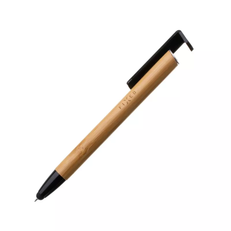 Bolígrafo con stylus y soporte FIXED FIXPEN-BA Bamboo — bolígrafo 3 en 1, stylus táctil y soporte de mesa integrado