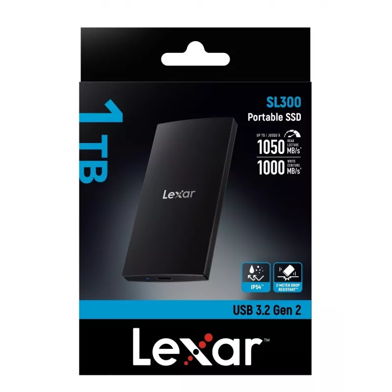Unidad de estado sólido externa Lexar 1 TB USB Type-C 3.2 Gen 2 LSL300001T-RNBNG