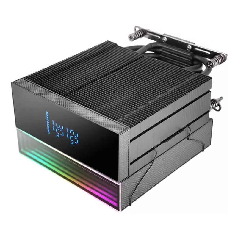 Ventilador para CPU TACENS Mars Gaming MCPU-LCD, ventilador de 120 mm, TDP 300 W, compatible con LGA1700/1200/115x/1366 y AM4/AM5, negro