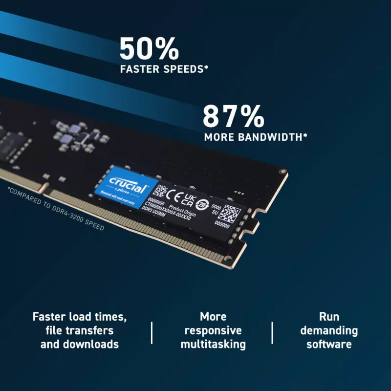 MEMORIA DIMM 64GB DDR5-5600/KIT2 CT2K32G56C46U5 CRUCIAL