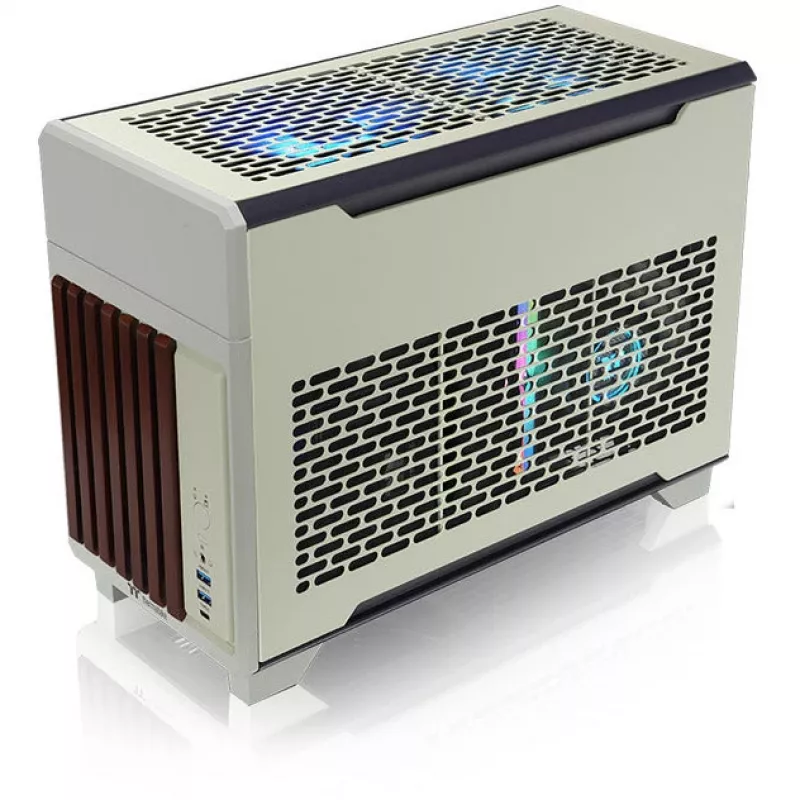 Caja mini THERMALTAKE TR100 WS Verde Matcha, diseño compacto, compatibilidad con mini-ITX/microATX
