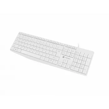Teclado completo con cable NATEC NAUTILUS NKL-1951, 105 teclas, US International QWERTY, blanco, USB, 1,8 m