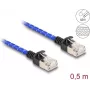 Cable de red DeLOCK RJ45 Cat.6A 0,5 m azul