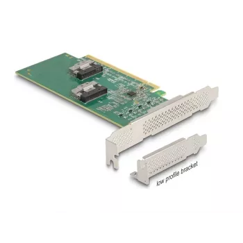 DeLOCK PCI Express 4.0 x16 Tarjeta a 4 x SFF-8639 NVMe - Bifurcación - Factor de forma Low Profile