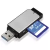 Hama 123900 lector de tarjetas USB 3.0 SD/microSD, aluminio, negro/plata