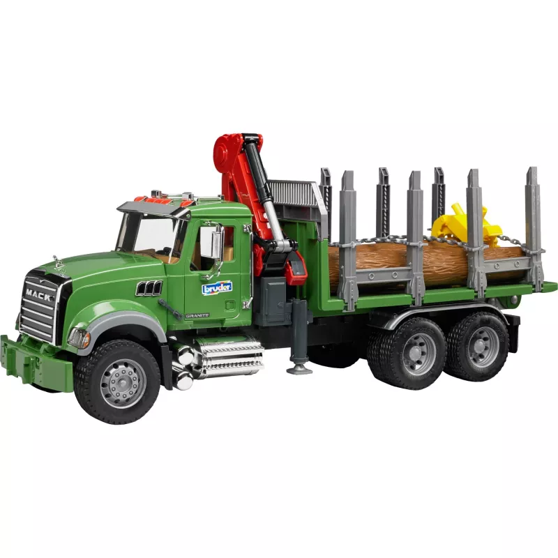 Transporte de madera BRUDER MACK Granite con 3 troncos