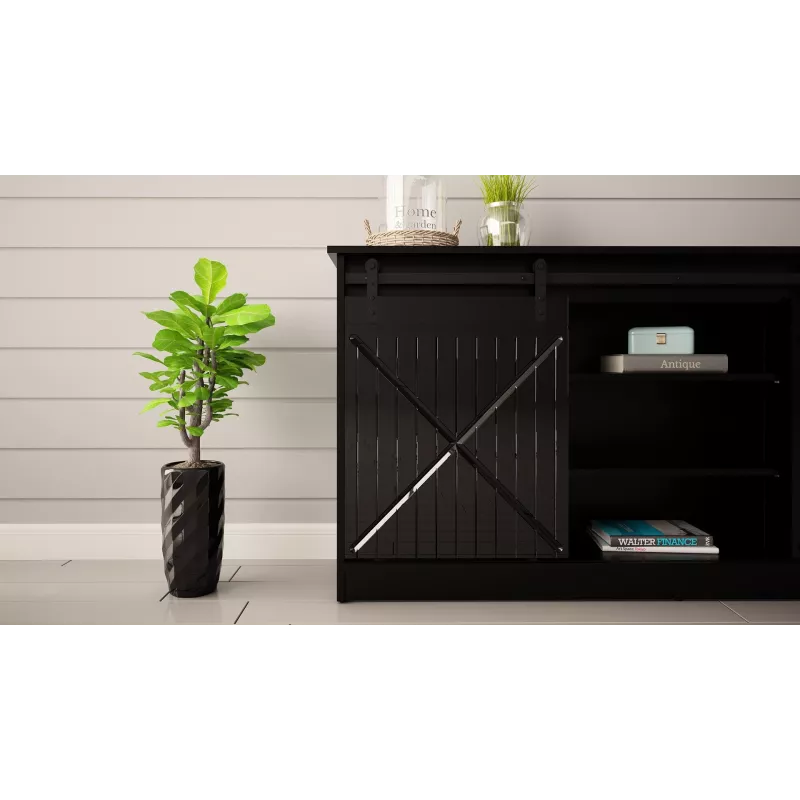 Cómoda 160x80x35 GRANERO negro/negro brillante