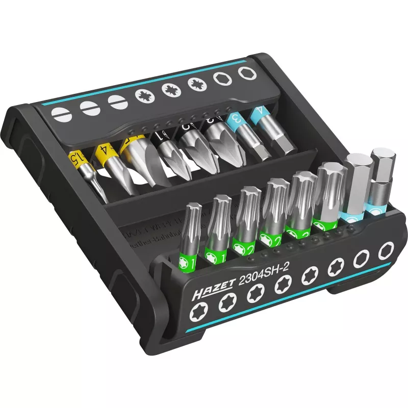 HAZET 2304SH-2 set de puntas 16 piezas ranura Torx interior Phillips