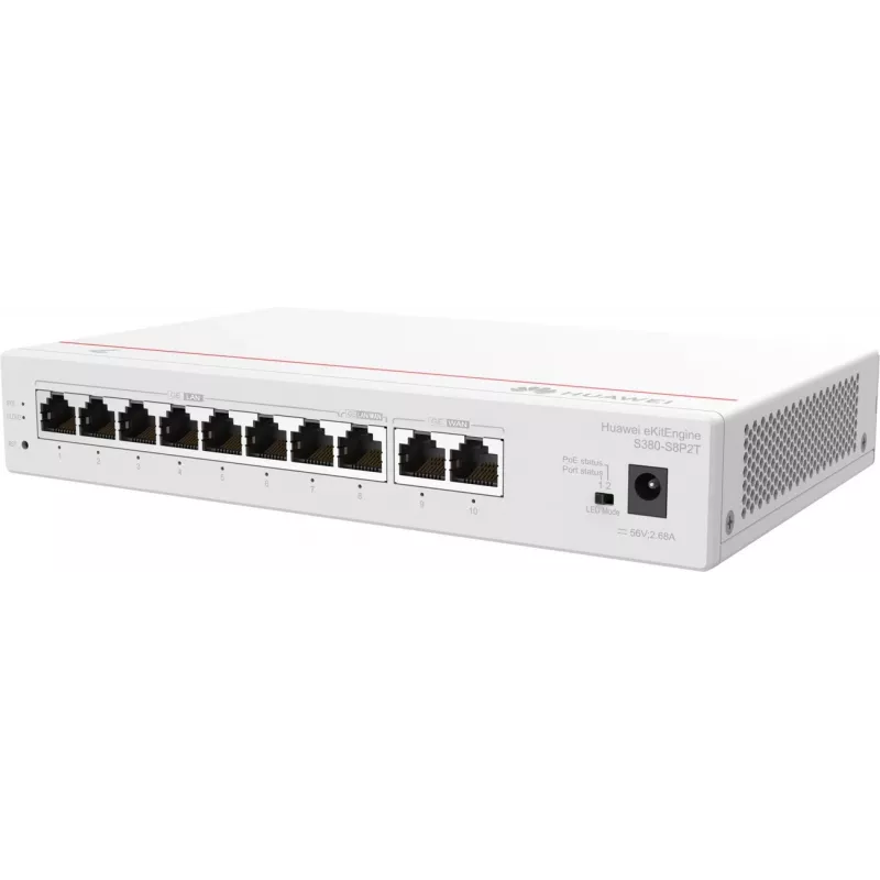 HUAWEI eKit S380-S8P2T router multiservicio, 2x WAN, 8x LAN PoE