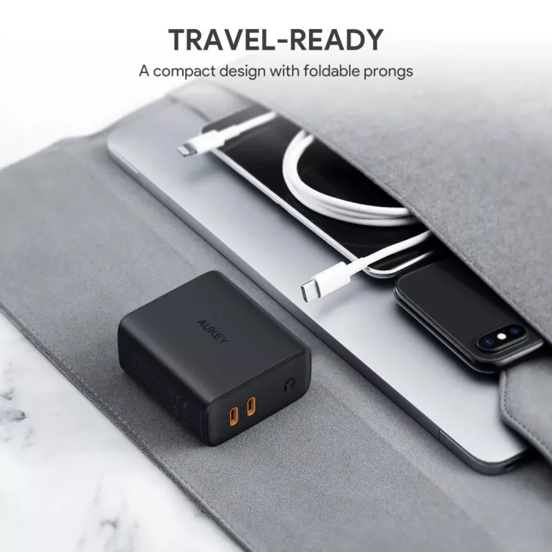 Cargador AUKEY PA-D2 para dispositivos móviles 36W negro uso en interiores