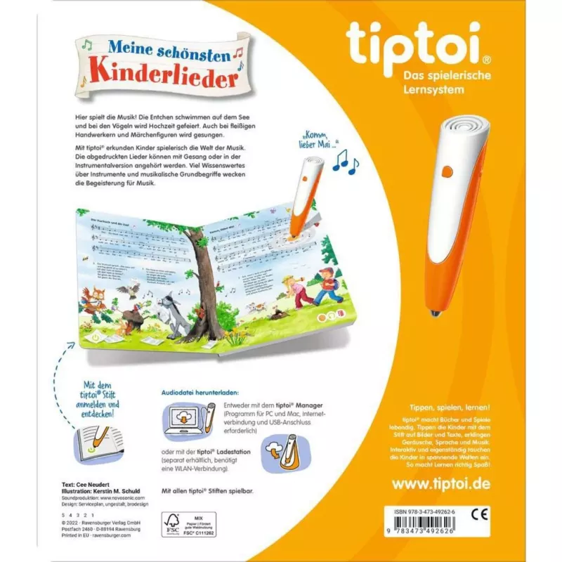 tiptoi Meine schönsten Kinderlieder, libro educativo