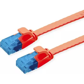 VALUE Cable de parcheo Cat.6A (clase EA) UTP, extraplano, rojo, 1 m (21.99.2021)