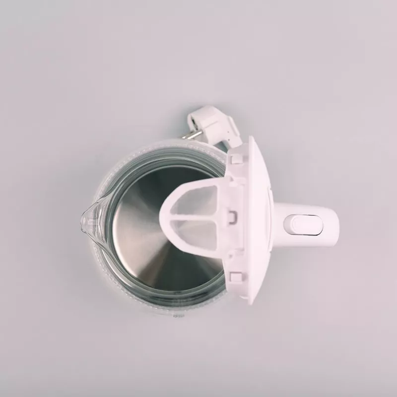 Hervidor eléctrico Maestro MR-055 blanco — 1 L, 1100 W, carcasa de cristal, retroiluminación, indicador de nivel de agua