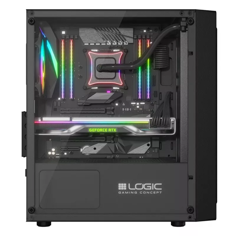 Caja de ordenador Logic Concept Atos AM-ATOS-10-0000000-0002 ATX negra