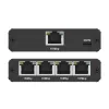 Mini switch Ethernet QOLTEC 52293 1x4 RJ45, splitter de red no gestionado 1 entrada 4 salidas