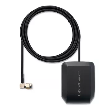 Antena GPS/GLONASS QOLTEC 28 dBi 50 W con conector macho SMA en ángulo