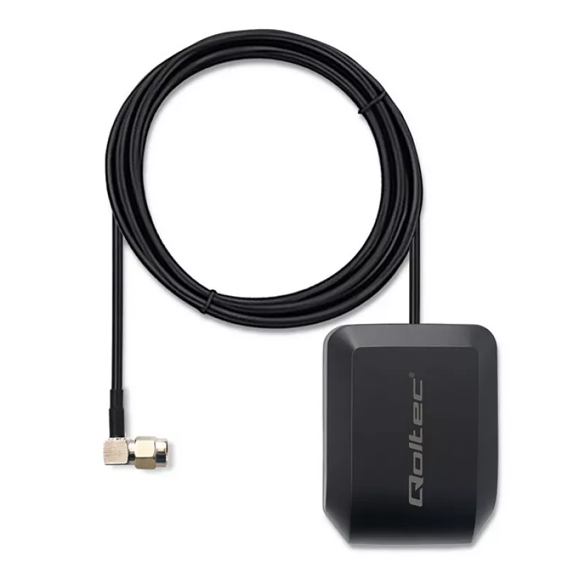 Antena GPS/GLONASS QOLTEC 28 dBi 50 W con conector macho SMA en ángulo