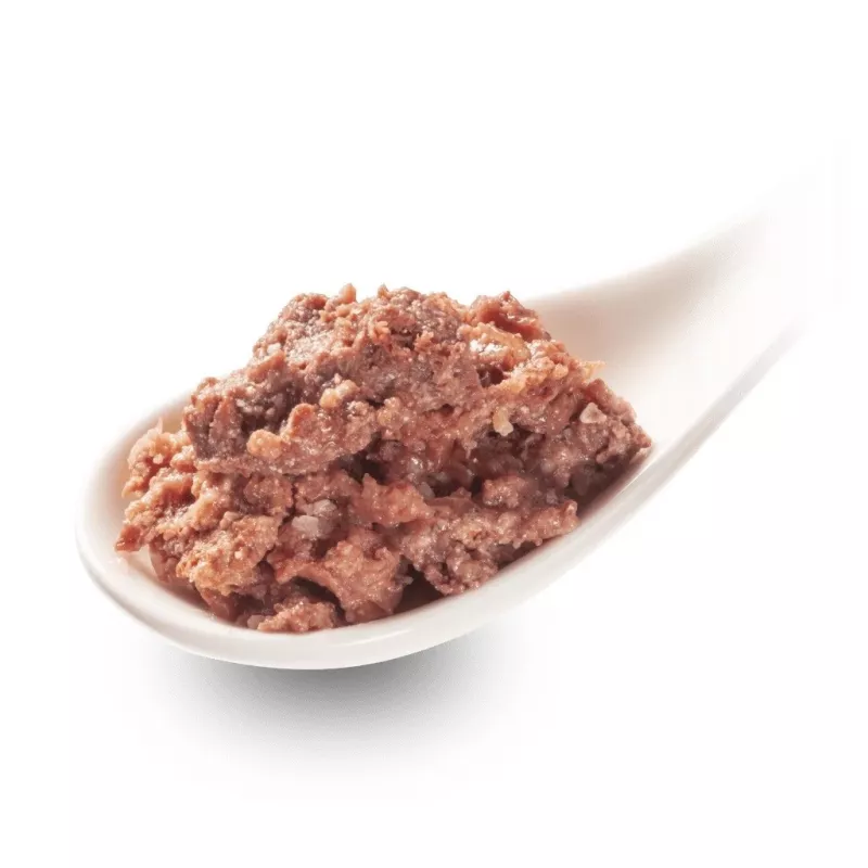 Comida húmeda para gatos Fox4Pets DeliCATessen Pur ternera 800 g lata, adult, alimento completo, hipoalergénico, sin gluten ni soja