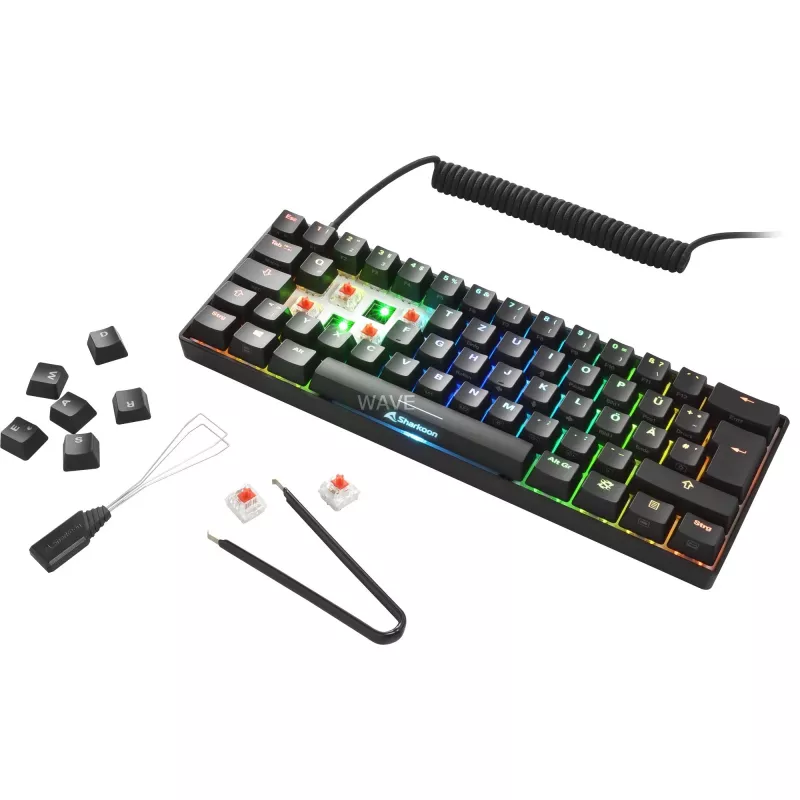 SKILLER SGK50 S4, teclado gaming negro, distribución PT, Kailh Red