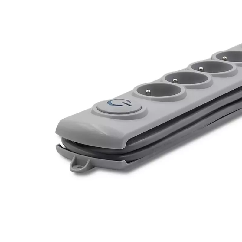 Protector contra sobretensiones Qoltec 50272 Gris 5 tomas AC 230V 3m