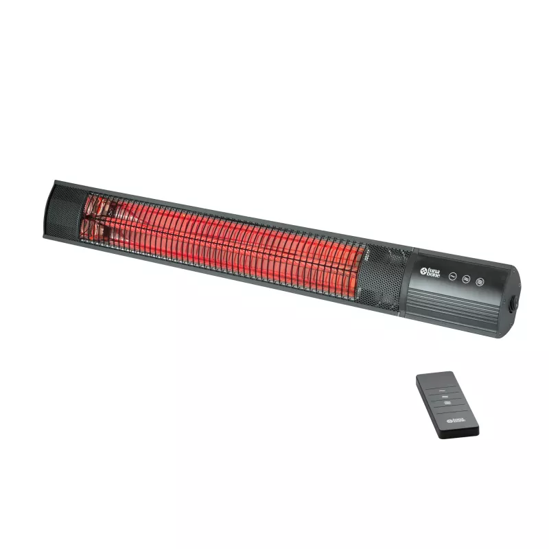 TunaBone | Estufa de infrarrojos eléctrica de pared para terraza | TB2580W-01 | Estufa para terraza | 2500 W | Número de niveles de potencia 3 | Apta para espacios de hasta 25 m² | Negro | IP55