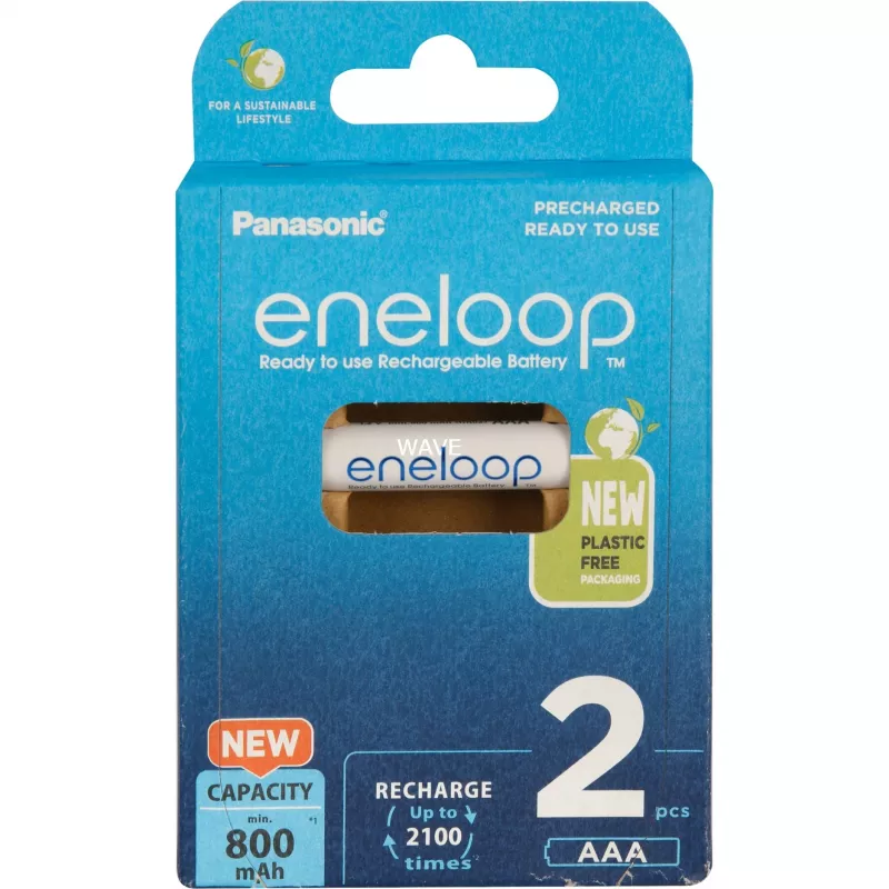 Baterías PANASONIC ENELOOP AAA 800 mAh 2 uds. (BK-4MCDE/2CP)