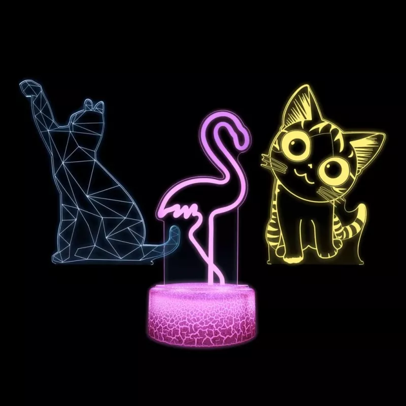 Lámpara LED de mesa/decorativa MANTA SNL119RGB luz RGB 3D animal para decoración de interiores