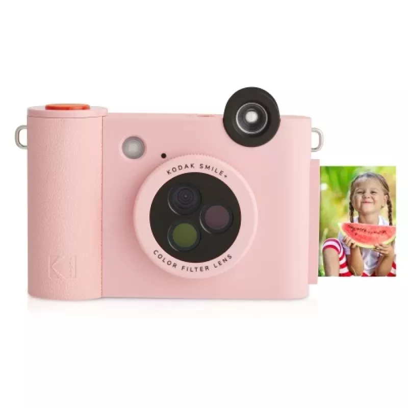 Cámara instantánea Kodak SMILE+ 2x3 pulgadas Rosa — impresiones ZINK 2x3 pulgadas, batería recargable integrada