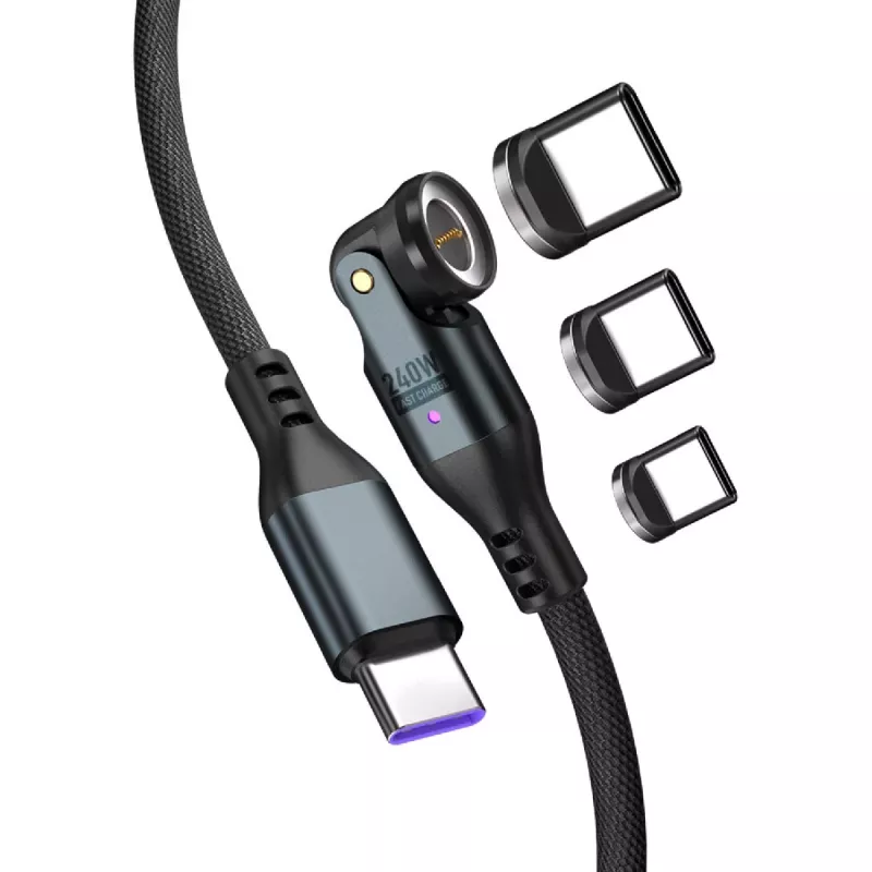 Cable USB-C 4smarts GravityCord 240W 1,8 m – carga de alto rendimiento y datos de USB-C a USB-C