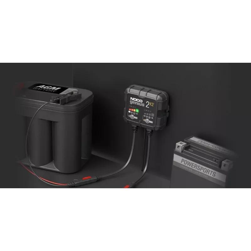 Cargador de baterías NOCO GENIUS2X2 4A 2 bancos, 4A total, dos salidas independientes