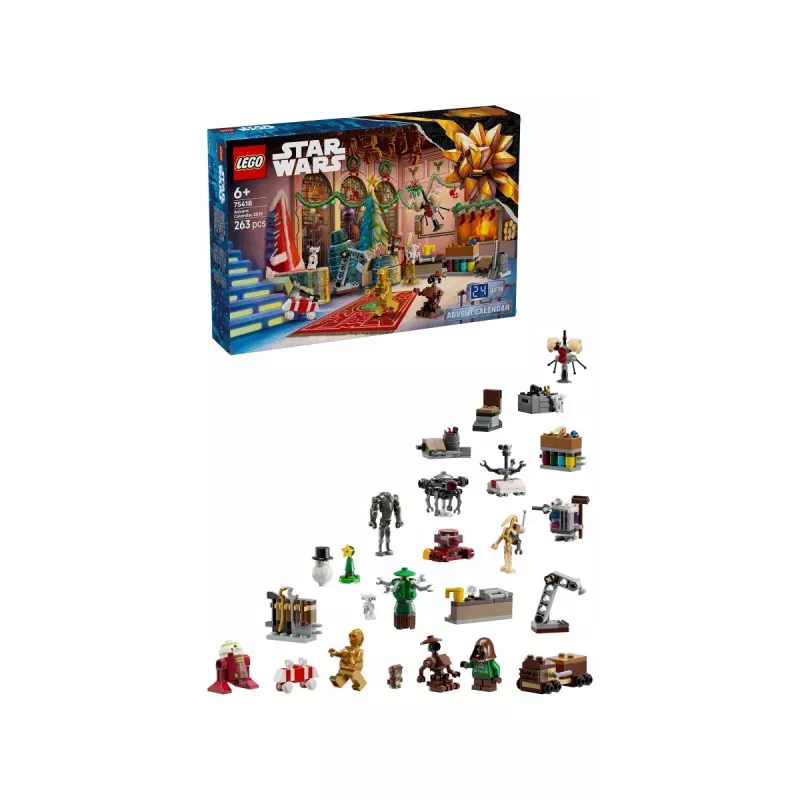 Calendario de adviento LEGO Star Wars 2025 — set 75418, minifiguras y modelos construibles de temporada