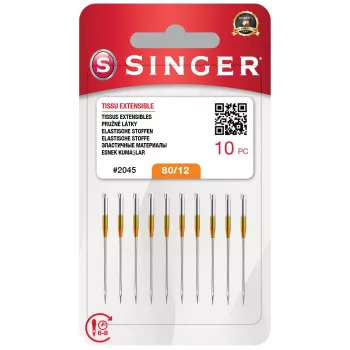 Agujas de máquina de coser SINGER N204511M1003 — modelo 2045 SZ12 BLST, pack de 10, agujas universales para máquina de coser doméstica