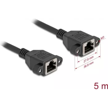 DeLOCK 90787 cable de red negro 5 m Cat6a S/FTP