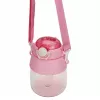 Botella de agua Extralink botella escolar con pajita y correa 1 L rosa