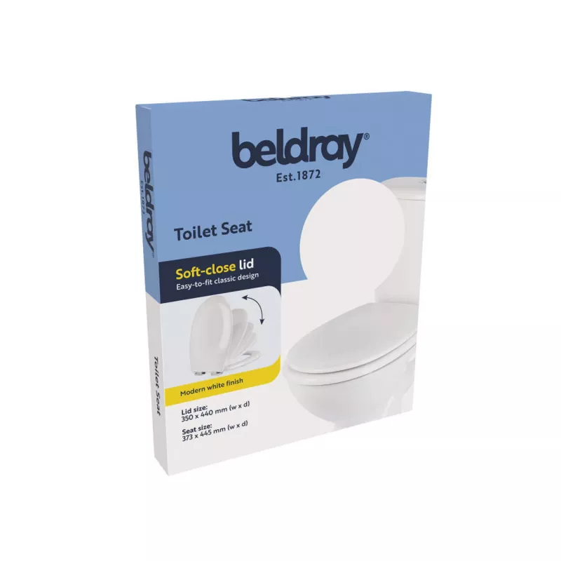 Asiento de inodoro Beldray LA030252UFFEU7 — antibacteriano, diseño fácil de limpiar