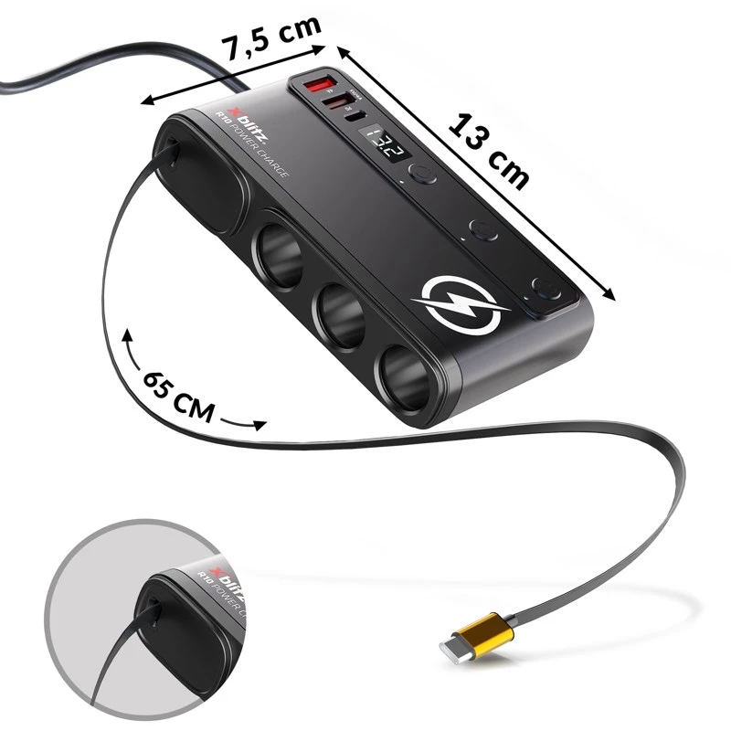 Xblitz R10 Power Charge divisor de toma de coche