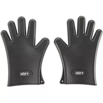 Weber 7017 Guantes de silicona para barbacoa negros
